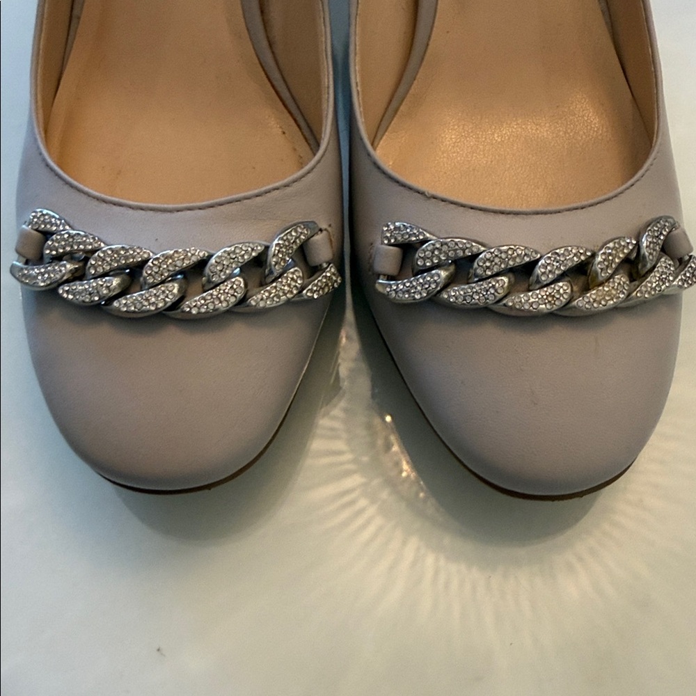 Karl Lagerfeld Nude Chain Embellished Pumps